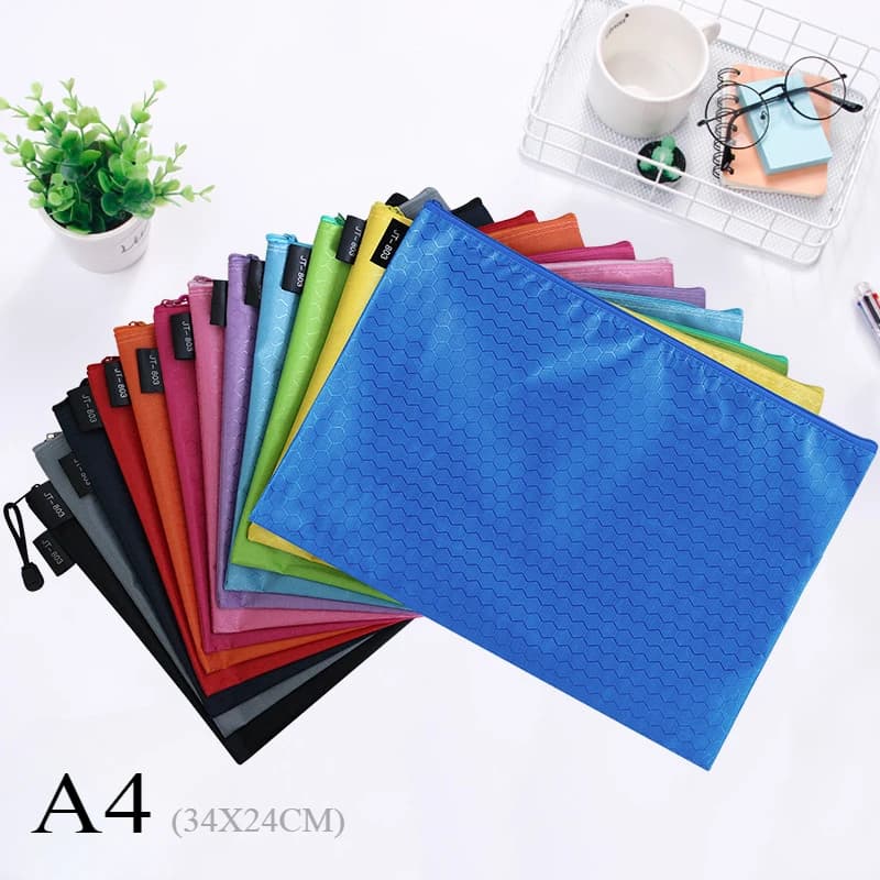 Borsa per documenti con cerniera multicolore A4 Cartella con cerniera impermeabile Oxford A4 Forniture per ufficio scolastico Astuccio per matite