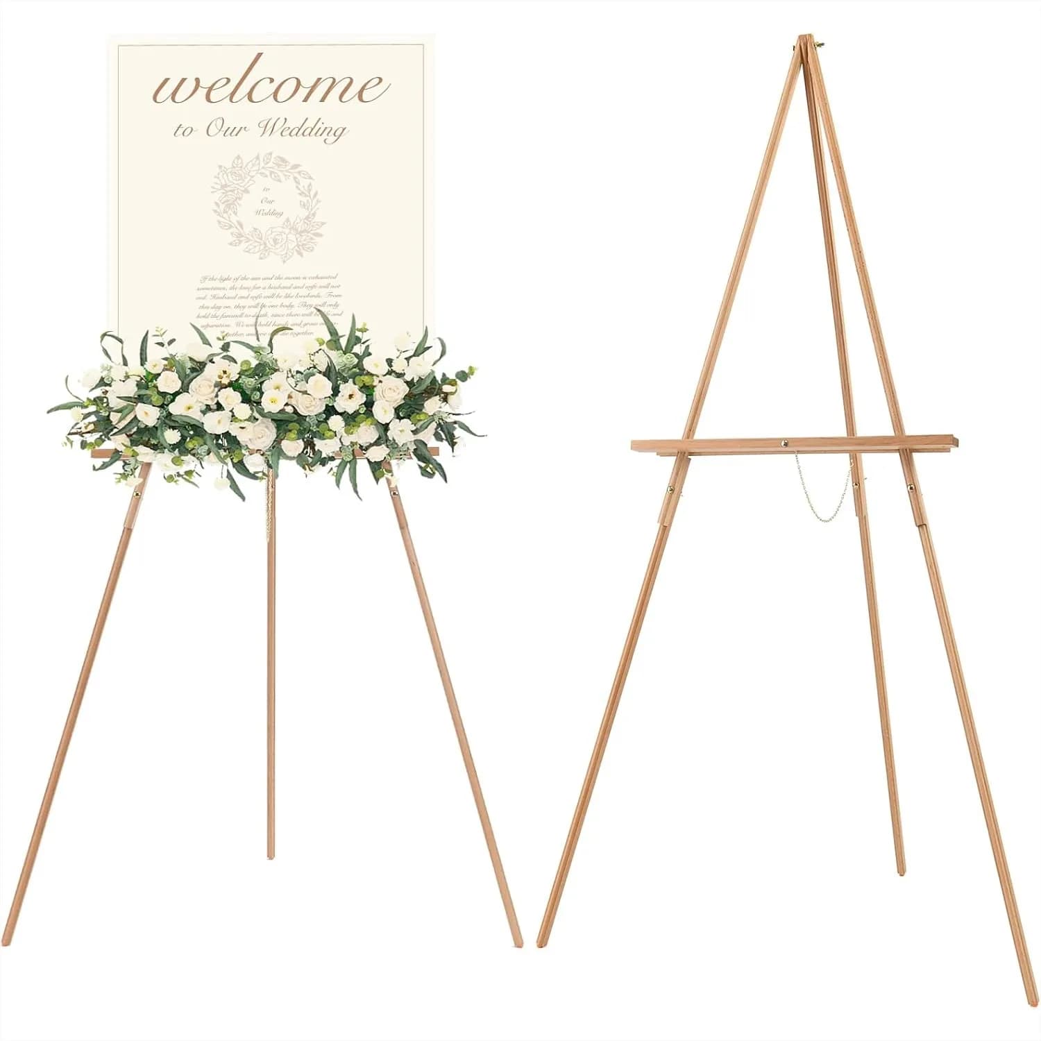 Supporto in Legno per Esposizione: Cavalletto a Treppiede per Poster, Dipinti, Porta-Insegne per Matrimoni, 64 Pollici