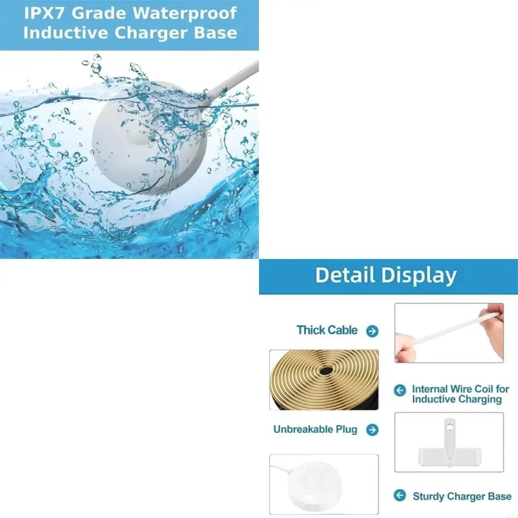 Universal electric toothbrush charging base with 1 m ABS Matter Travellin cable