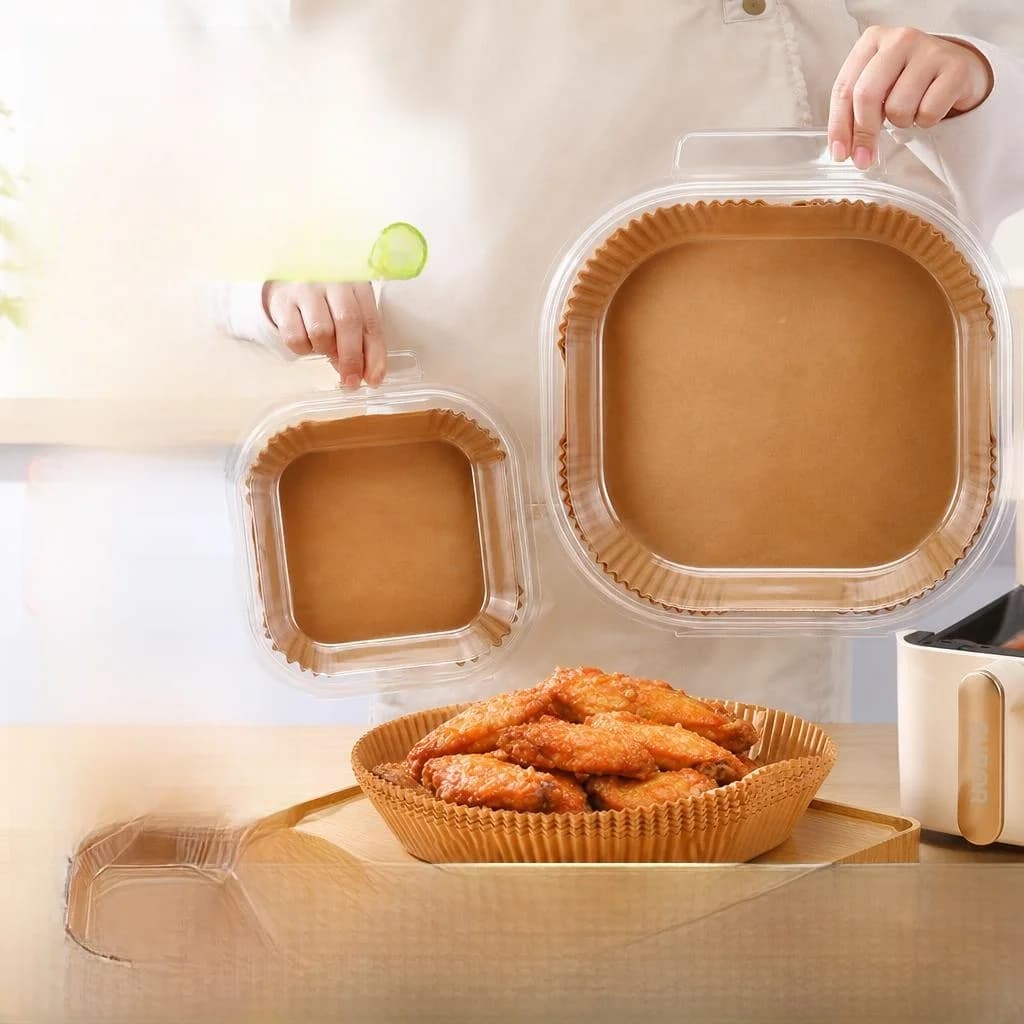 Carta da Forno Spessa per Friggitrice ad Aria, Antiaderente al Silicone, per Alimenti, Assorbente, Utensili da Cucina, Rivestimento per Teglie da Forno