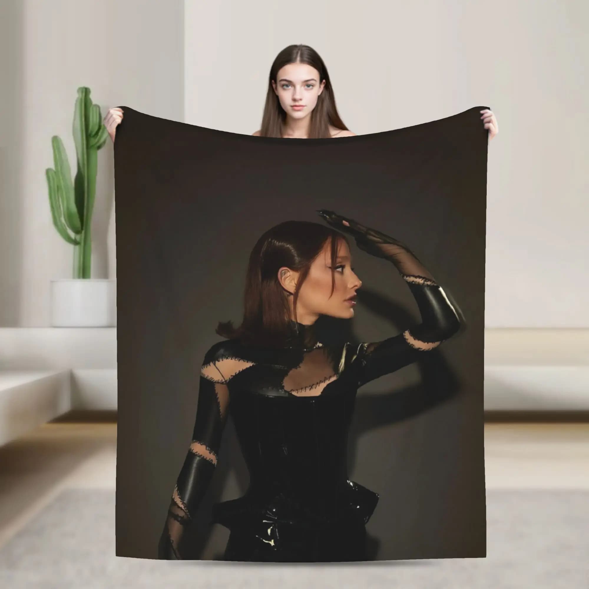 Coperta in Maglia Ariana Grande, Plaid Caldo in Velluto per Camera da Letto e Divano, Trapuntino per Camera da Letto