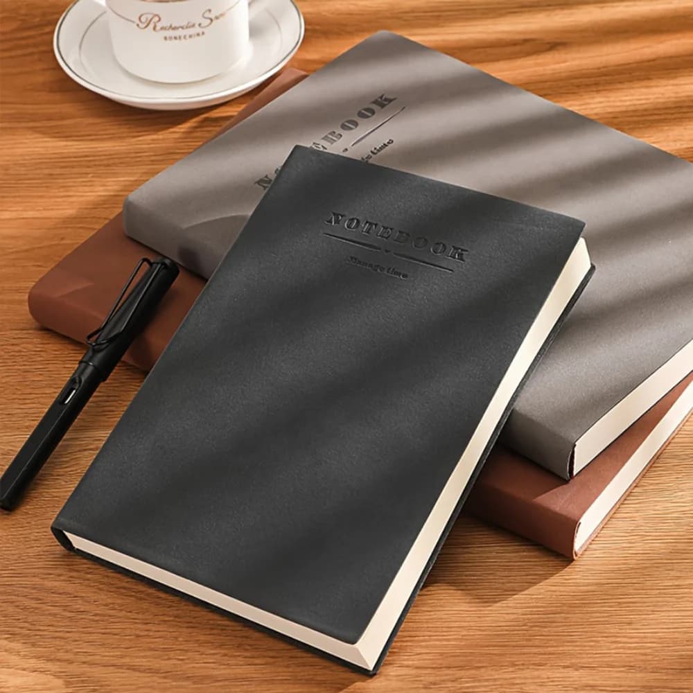 Fashion Leather A4 Notebook Soft Cover Blank Lined Agenda Notepad Thickened Travelers Journals Meeting Record Handbook School