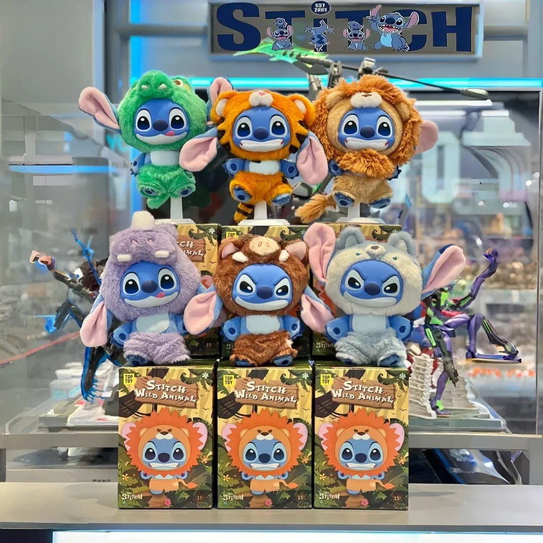 2025 Figurine di scatole cieche in peluche di vinile della serie Disney Stitch Wild Animal - Bambole creative Regalo di Natale Capodanno