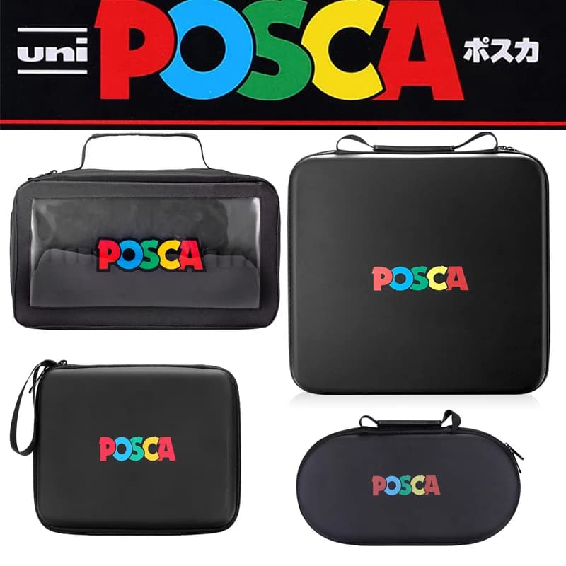 Borsa portaoggetti UNI Mitsubishi POSCA, dimensioni multiple 24/36/48/72/138 fori per 1M 3M 5M 8K 17K Pennarello acrilico Organizzare custodia con cerniera