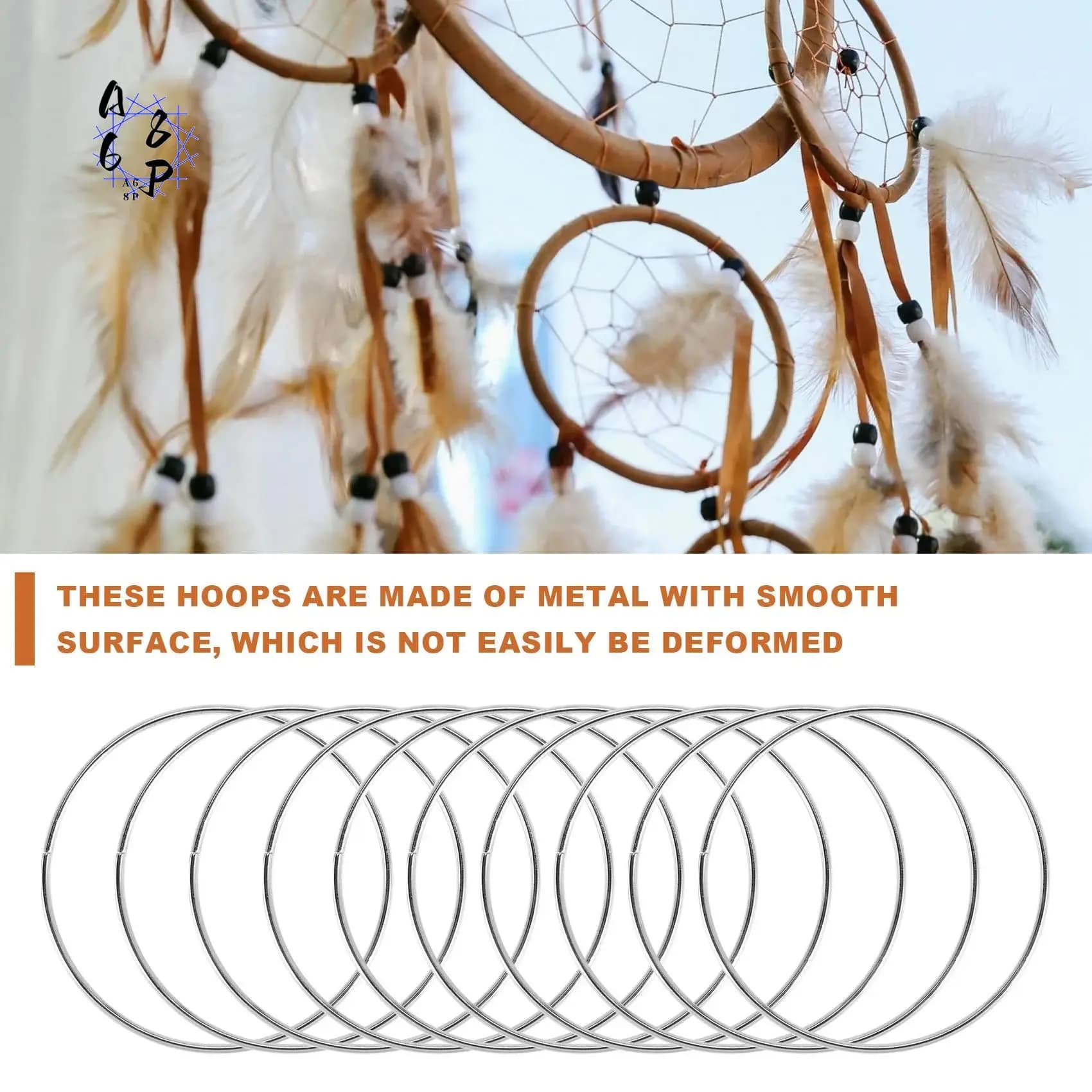 A68P-10 Pack 4 Inch Silver Dream Catcher Metal Rings Floral Hoops Wreath Macrame Creations Ring For Crafts DIY