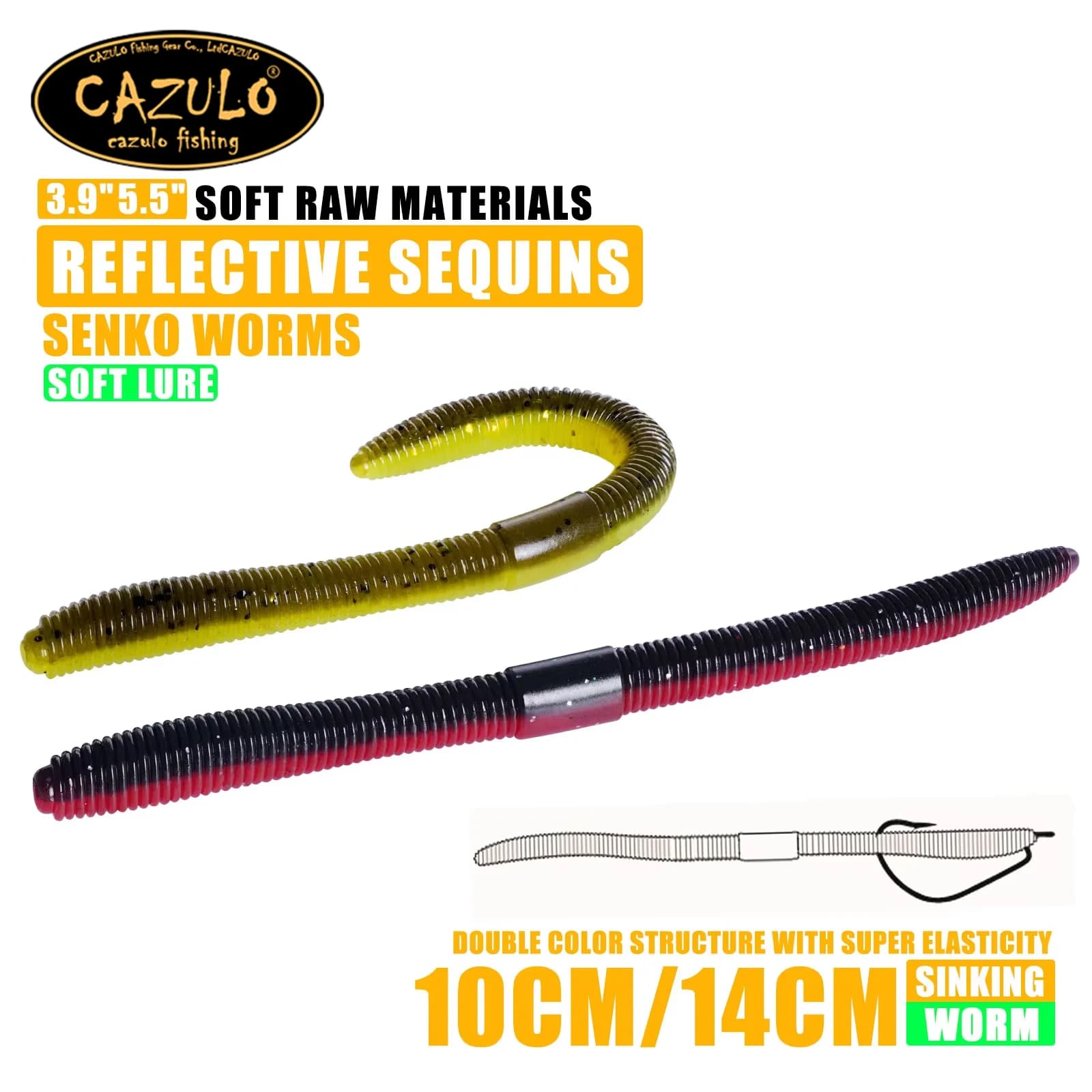10/15 pz/10 cm/14 cm borsa Esca Morbida Senko Verme Stravagante Bastone Verme Esche Leurre Souple Wobblers Per Tutti I Pesci Pesca Bass Fishing Lure