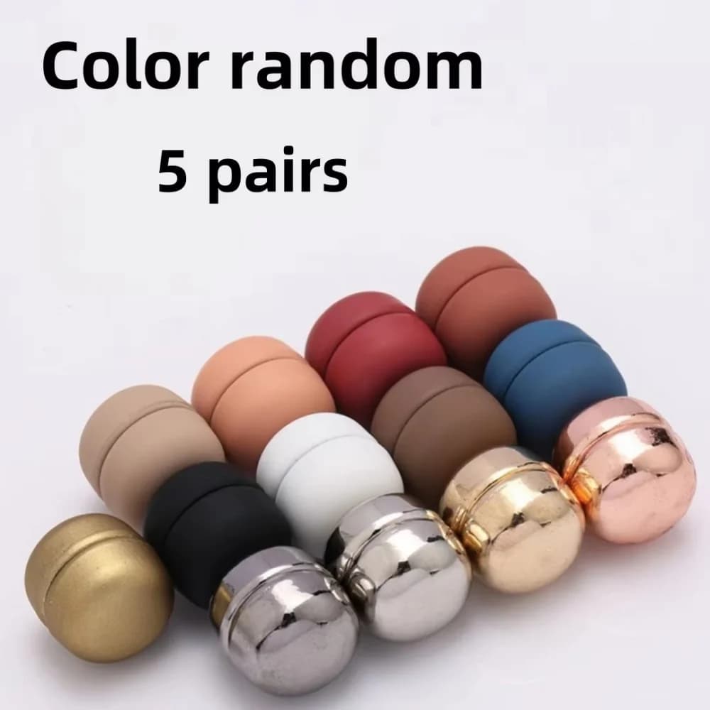 Random 5pcs Art Magnetic Buckles Seamless Round Strong Buckles, Used for Scarf, Shawl, Brooch, Collar Fixing Fashion