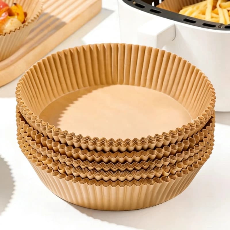 50 Pieces Rolling Oven Paper Disposable for Air Fryer, Barbecue Anti-Agent Mat, Kitchen Oven Card
