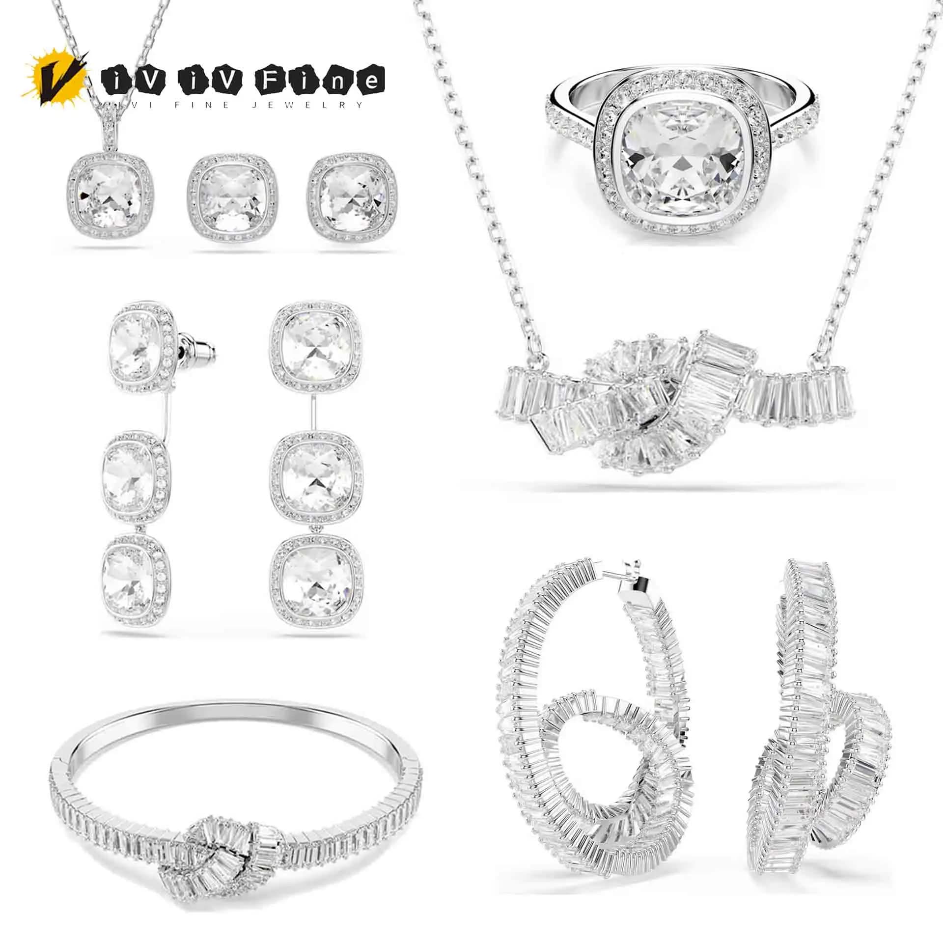 2026 High Quality Wedding Accessories Exquisite Necklace Earrings Bracelet Ring Luxury Brand Women's Jewelry Set