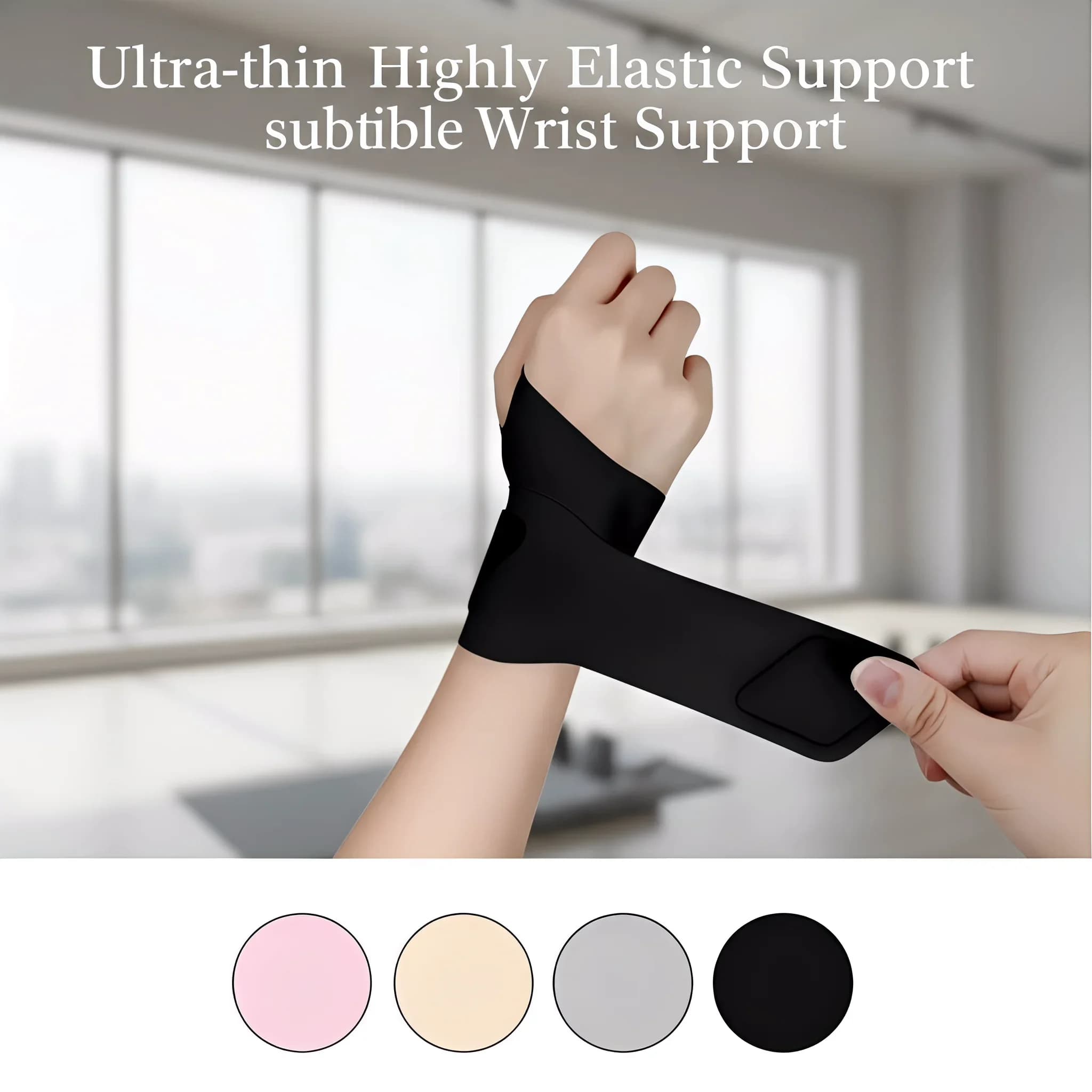 Supporto per Polso Ultra Sottile in Spandex con Nastro Adesivo per Distorsioni e Tendinite, Ideale per Fitness e Sport