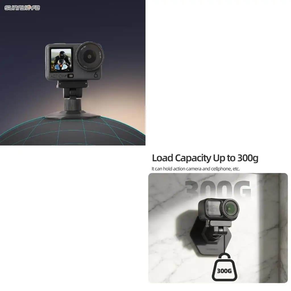 Action Camera Mount Base for Action 6, Quick Release Adhesive Base for Helmet Riding Vehicle Glass Filming