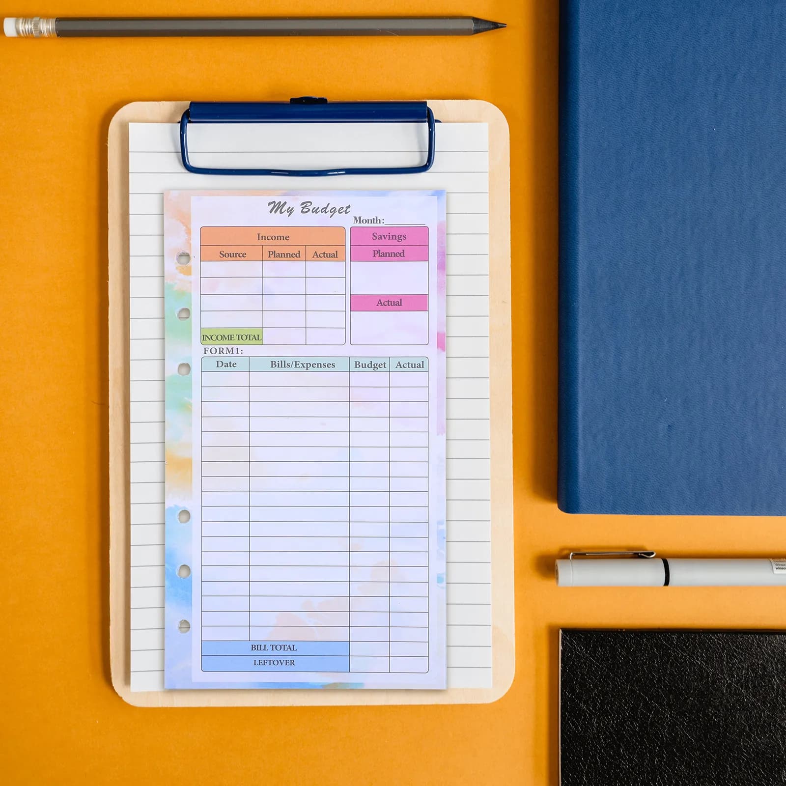 A6 14 Fogli di Ricambio per Planner di Budget, Inserti per Quaderno Rilegato a 6 Fori, Organizzatore Mensile e Settimanale per le Spese