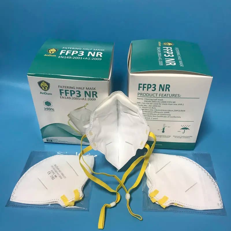 FFP3 mask mounted on the head 3D protection adjustable against oily particles Headloop EN149 2001