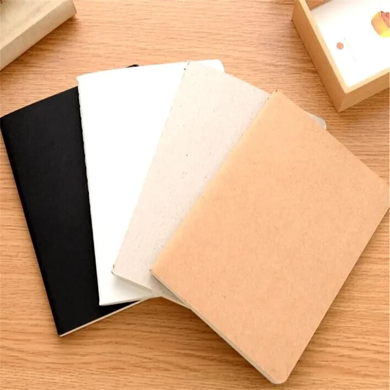 3/5 A6 Retro Blank Paper Notebook Diary Sketchbook For Graffiti Painting Drawing Black Cover 88 Pages Office School Stationery