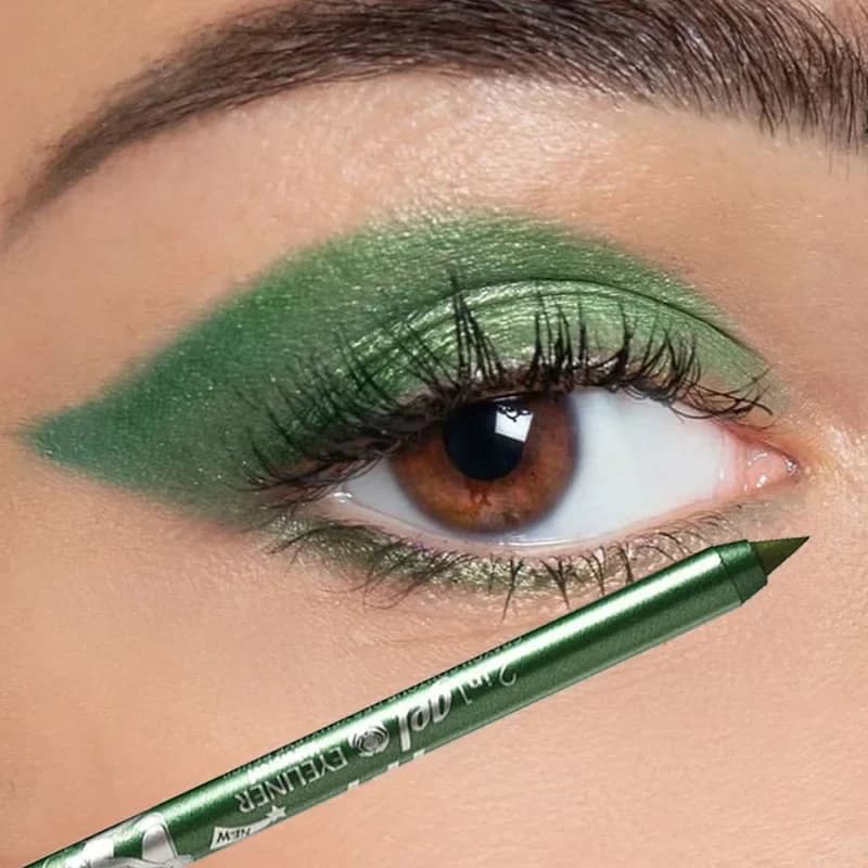 Opaque Eyeliner Lip Pencil 2 In1 Waterproof Durable Glitter No Flowering Black Green Umbrella Easy To Wear Cosmetics For Makeup