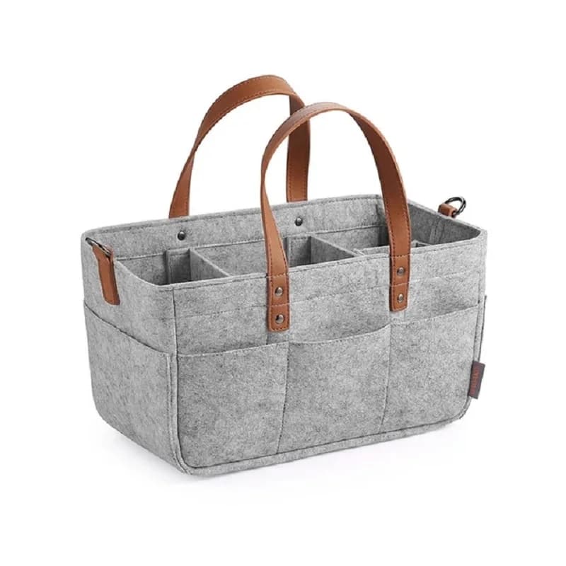Baby Felt Storage Nursery Organizer Basket borsa per pannolini per neonati con manico Caddy fasciatoio portaoggetti per bambini tasca grande