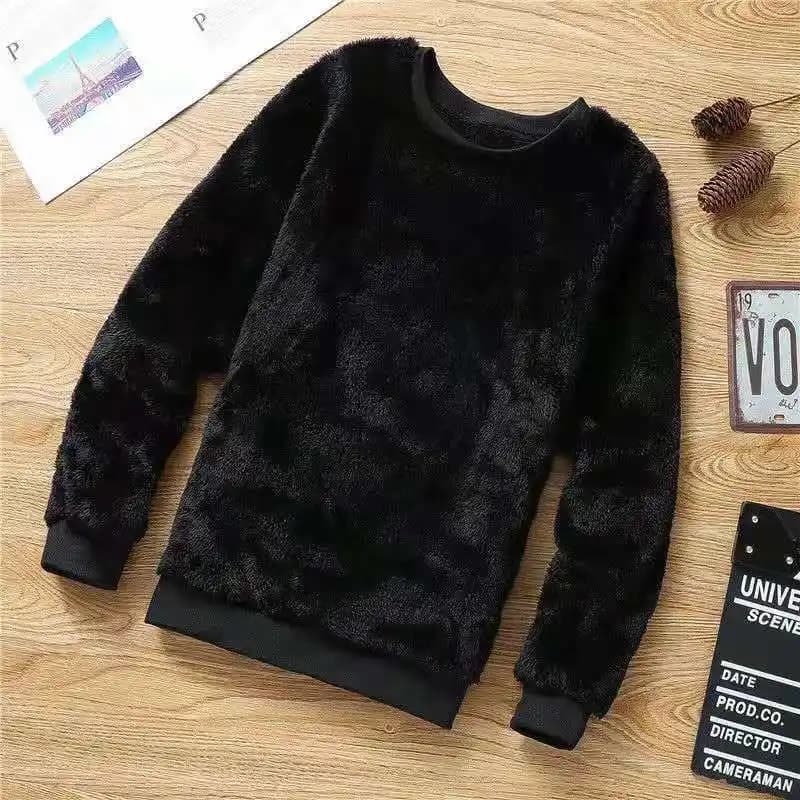 Plus felpe con cappuccio in velluto di agnello imbottito con scollo a o in velluto felpe con cappuccio da uomo invernali calde allentate selvagge a maniche lunghe Streetwear Unisex