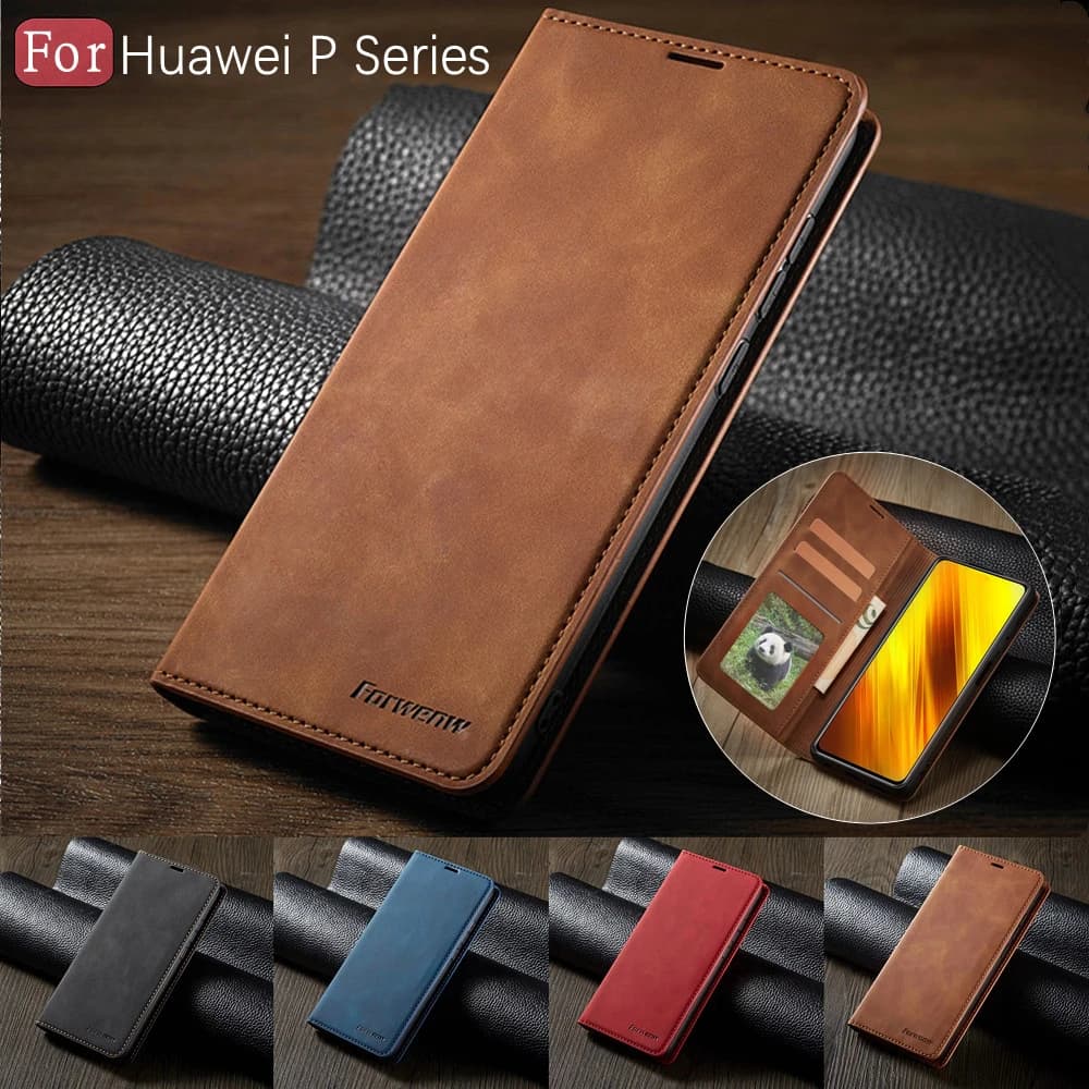 Custodia in pelle di lusso per Huawei P40 P30 P20 Mate 30 20 Pro Lite P Smart Plus 2020 2019 Portafoglio con vibrazione magnetica Custodia per telefono Coque