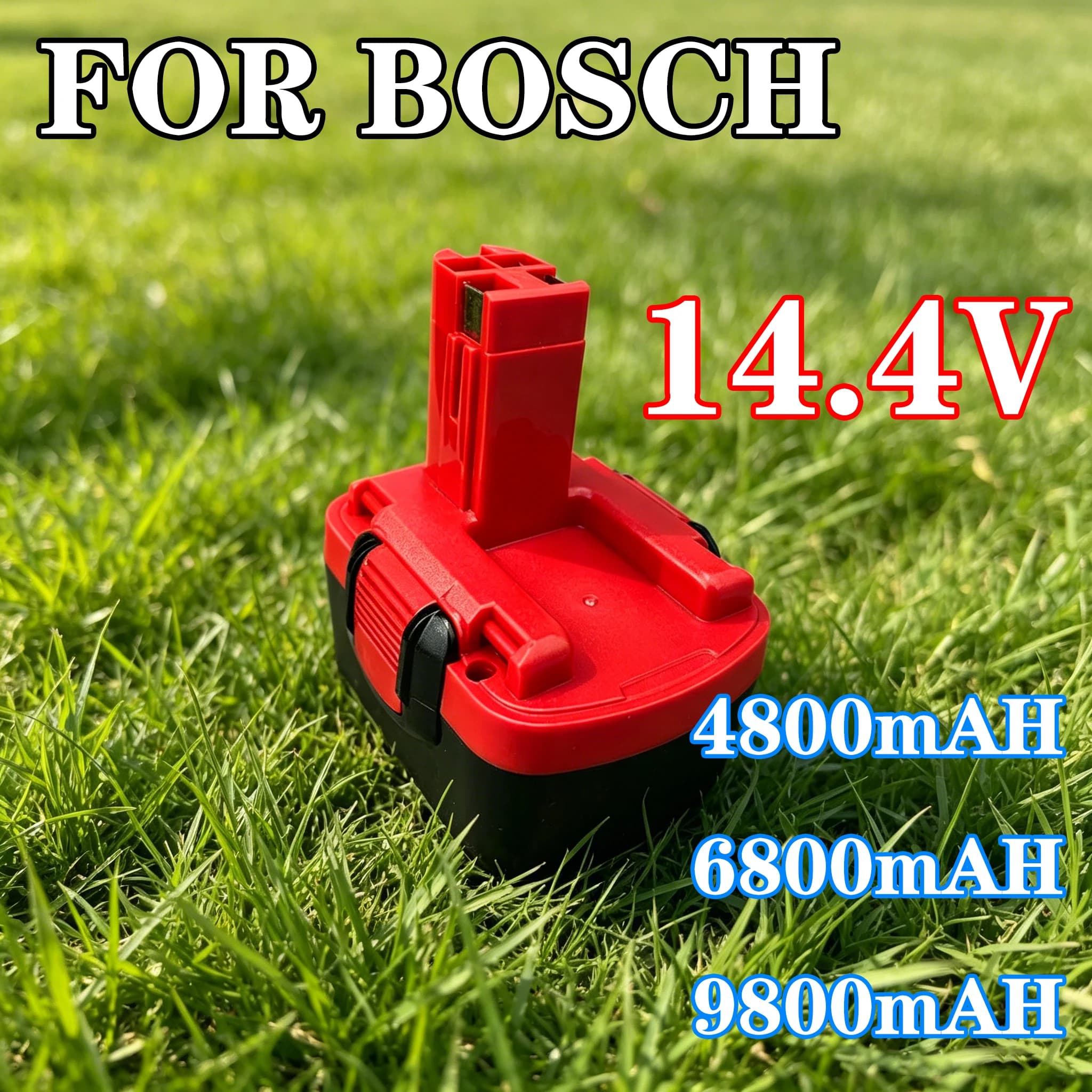 Batteria di ricambio per utensili Bosch BAT043 NI-MH 14.4V 4800mAh per PSR 1200, compatibile con BAT043 BAT045 BAT046 BAT049 BAT120 BAT139 GSB + caricabatterie