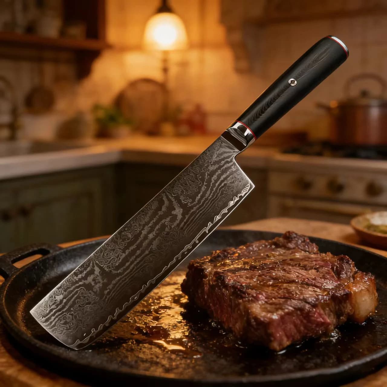 Coltello Nakiri da 6,9 Pollici in Acciaio S35VN, Lama in Acciaio Damascato, Manico G10, Coltello da Chef per Affettare Verdure, Carne e Uso in Cucina