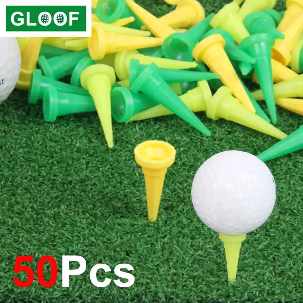 50 Pz/set 36mm HDPE Plastica Golf Tee Tees Holder Sostituzione Campo di Guida Colpire Trainer Club Accessori Colore Casuale