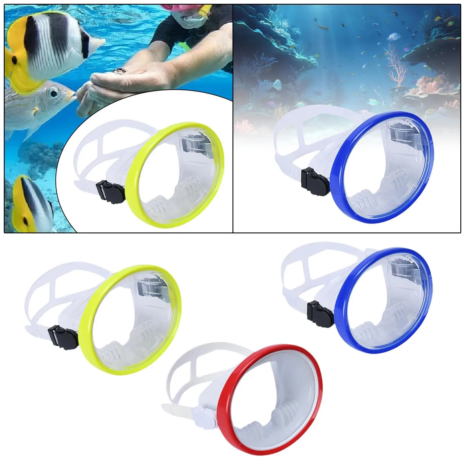 Professional Diving Mask Tempered Glass Leakproof Swim Goggles Full Face Underwater Eyewear for Adult Snorkeling