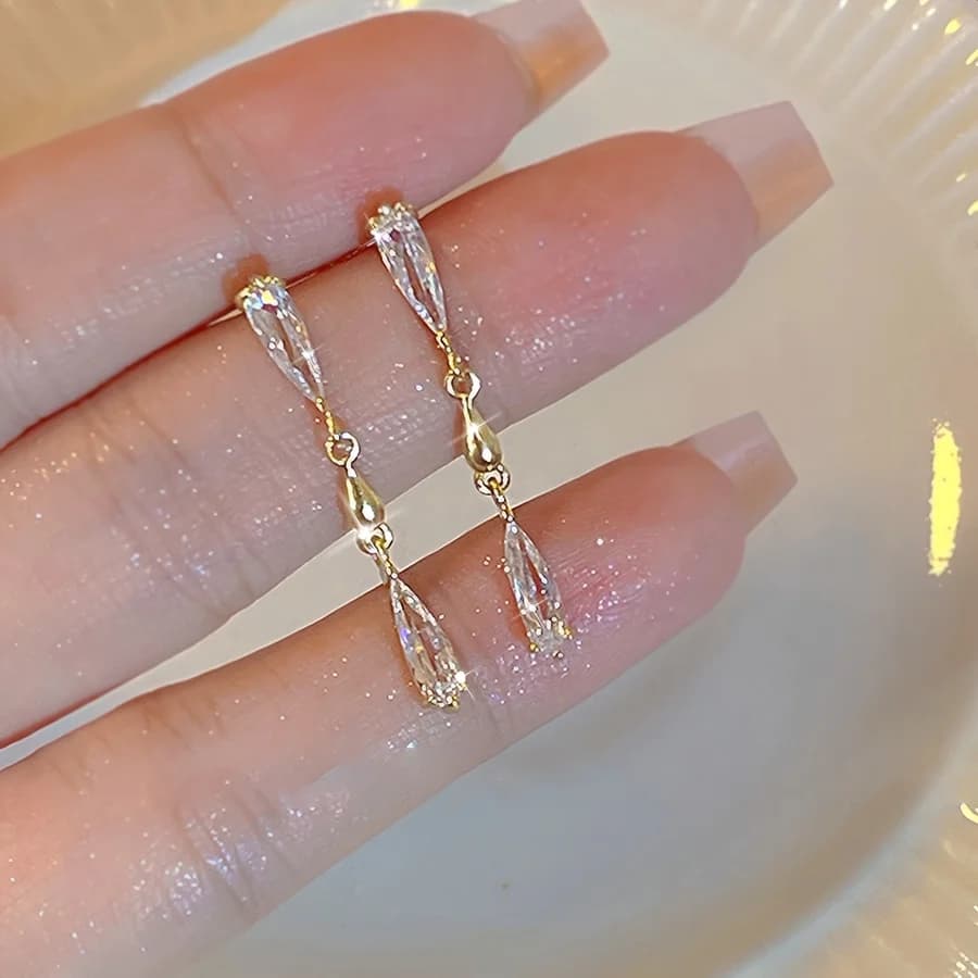 [NEW] 1 Pair, Easy Elegant Long Tassel Water Drop Earrings, High-Quality Jewelry, Upgraded Fashion Earrings, Premium Decorative