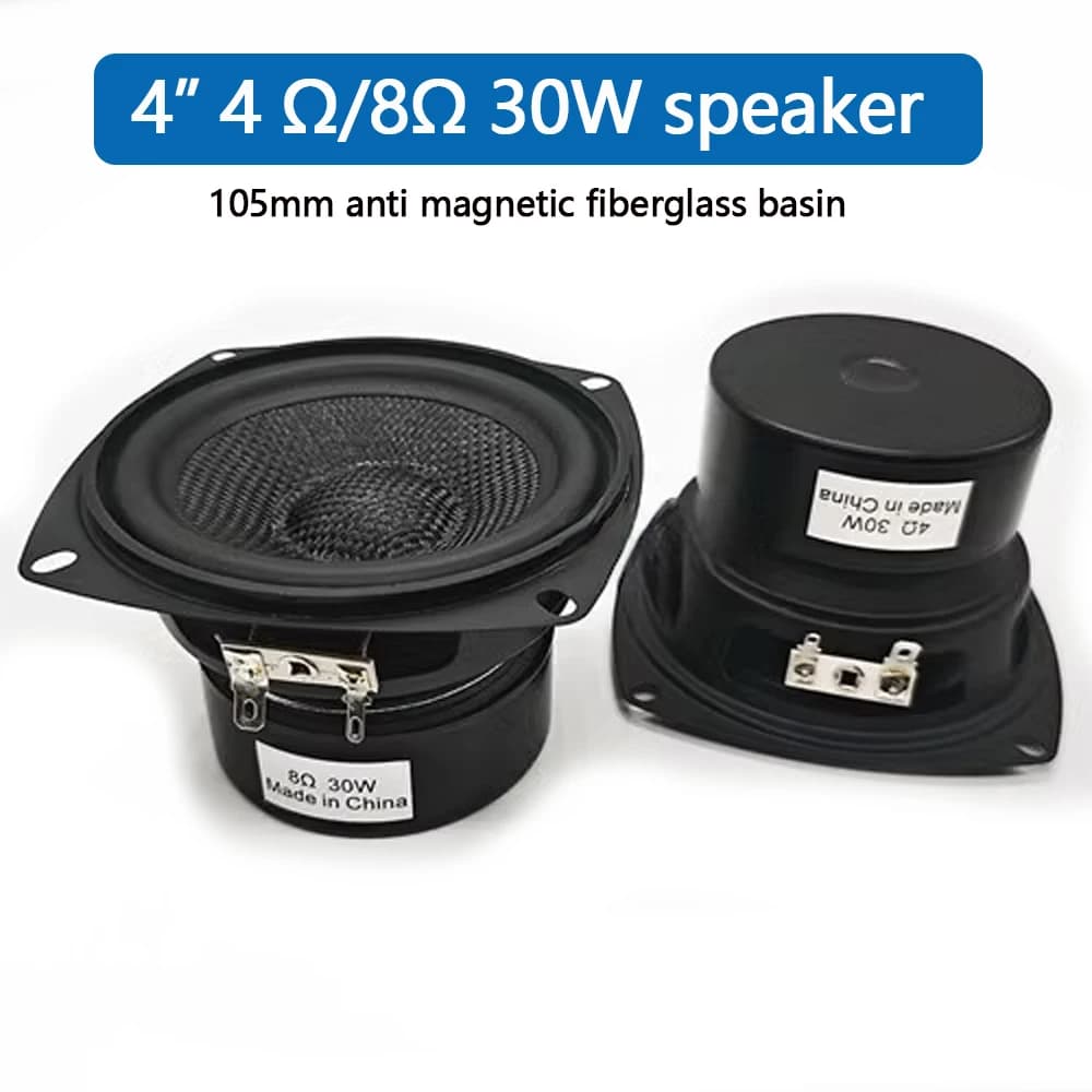 Altoparlante da 4" 4Ohm/8Ohm 30W impermeabile bacino in fibra di vetro antimagnetico da 105 mm per altoparlante bluetooth