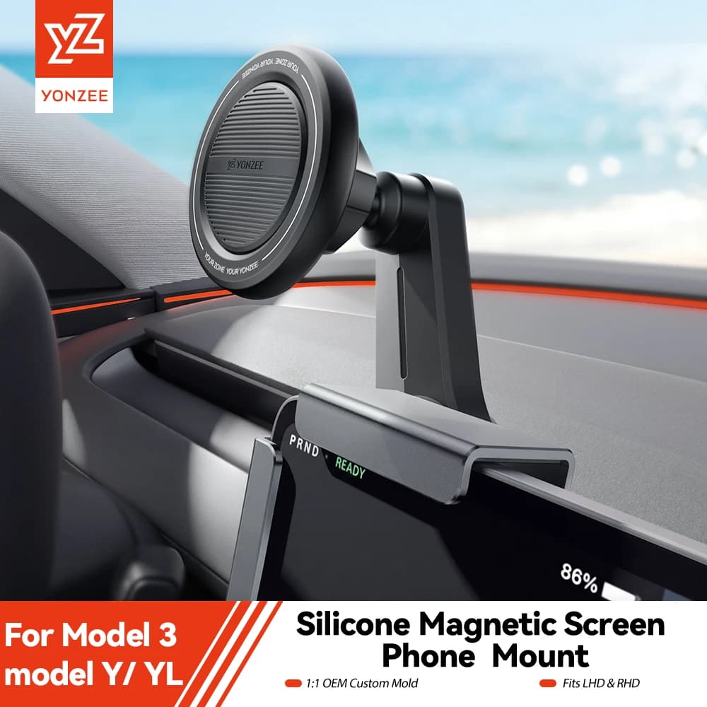 YZ for Tesla Phone holder Model Y/YL Juniper 3 Highland Strong Magnetic Screen Stand 360° LHD RHD Car Phone Holder MagSafe acces