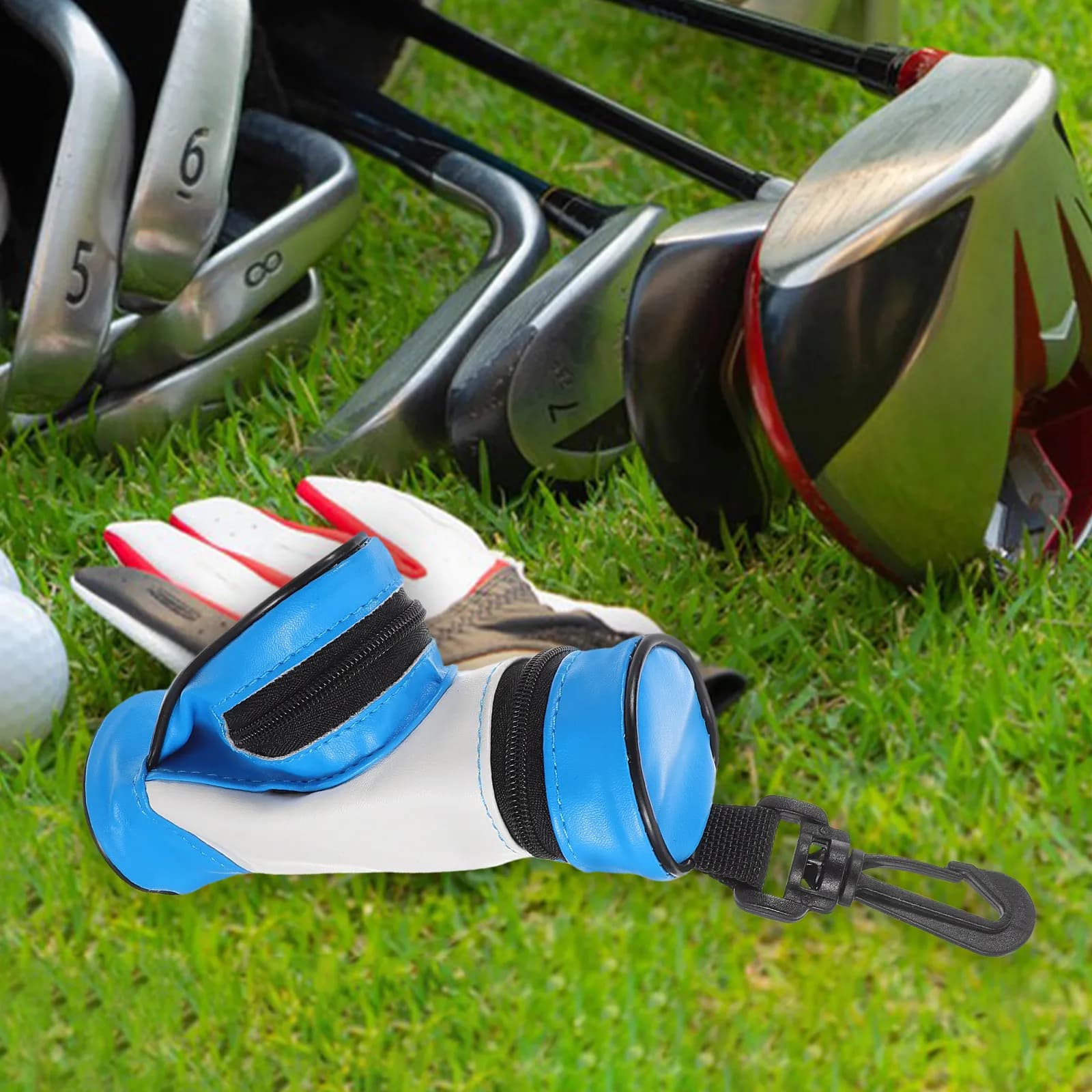 Borsa Impermeabile per Palline da Golf, Contiene 3 Palline, Porta Tee Integrato, Custodia Leggera per Accessori da Golf per Viaggi e Gioco