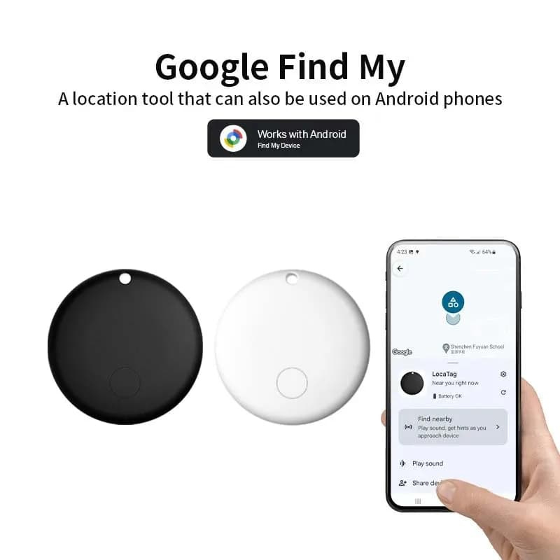 Bluetooth Smart Tags for Android Smart Finder Item Locator Works with Google's Find My Device App, Keys, Luggage, Backpack