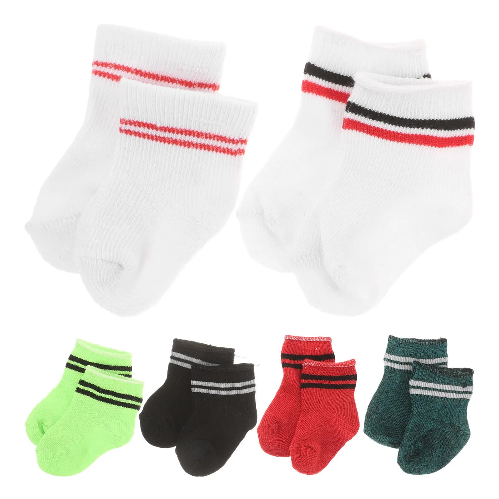 6 paia di calzini in tessuto di ricambio per accessori per bambole da 18 pollici, per giochi di imitazione, travestimenti, oggetti di scena per foto, decorazioni
