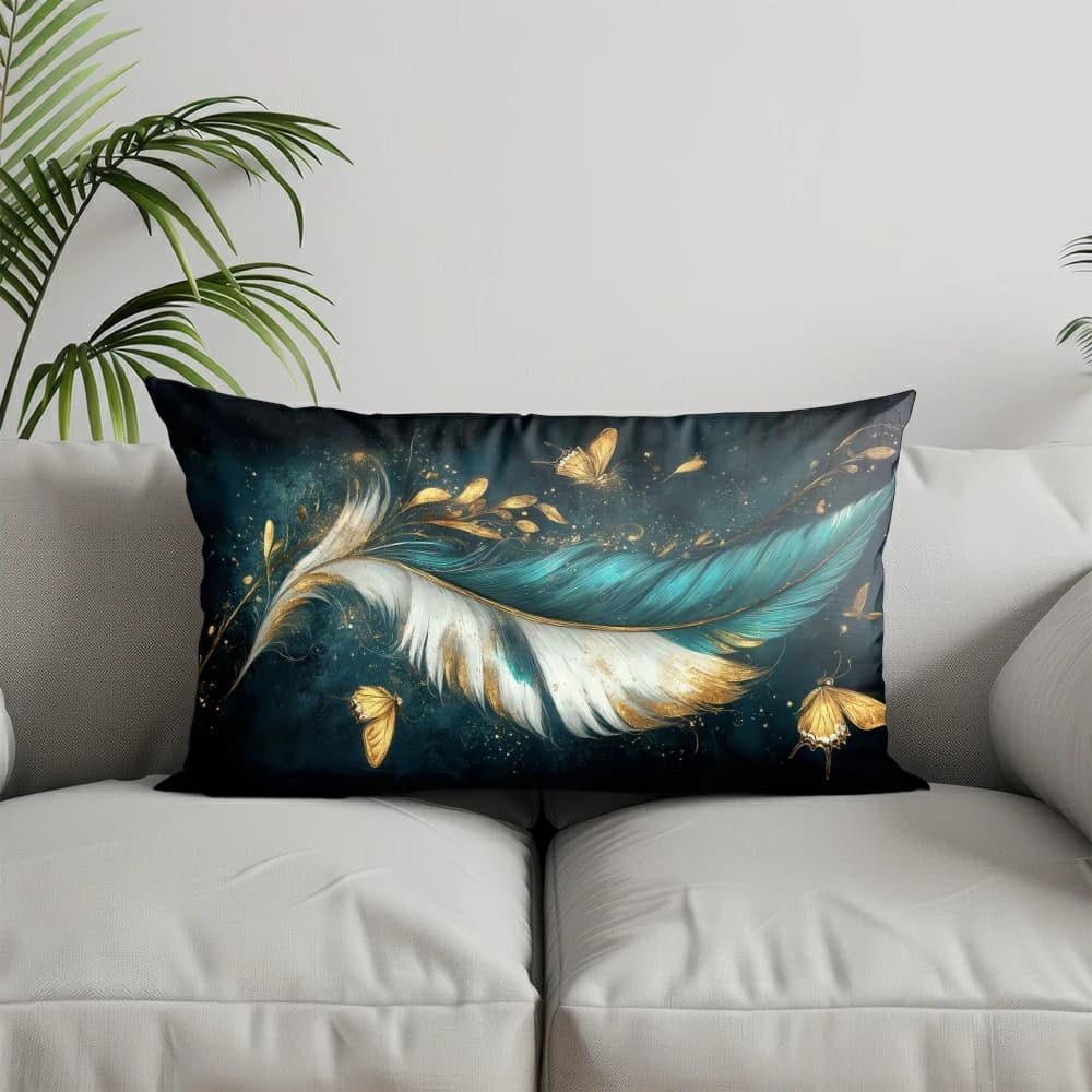 Fodera per cuscino rettangolare con motivo notte stellata e universo, ideale per divano, camera da letto, auto