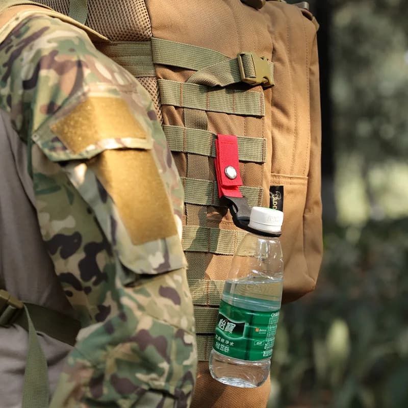 1-2PCS Camping Webbing Buckle Hook Water Bottle Holder Clip Outdoor Military Nylon EDC Climb Carabiner Belt Backpack Hanger