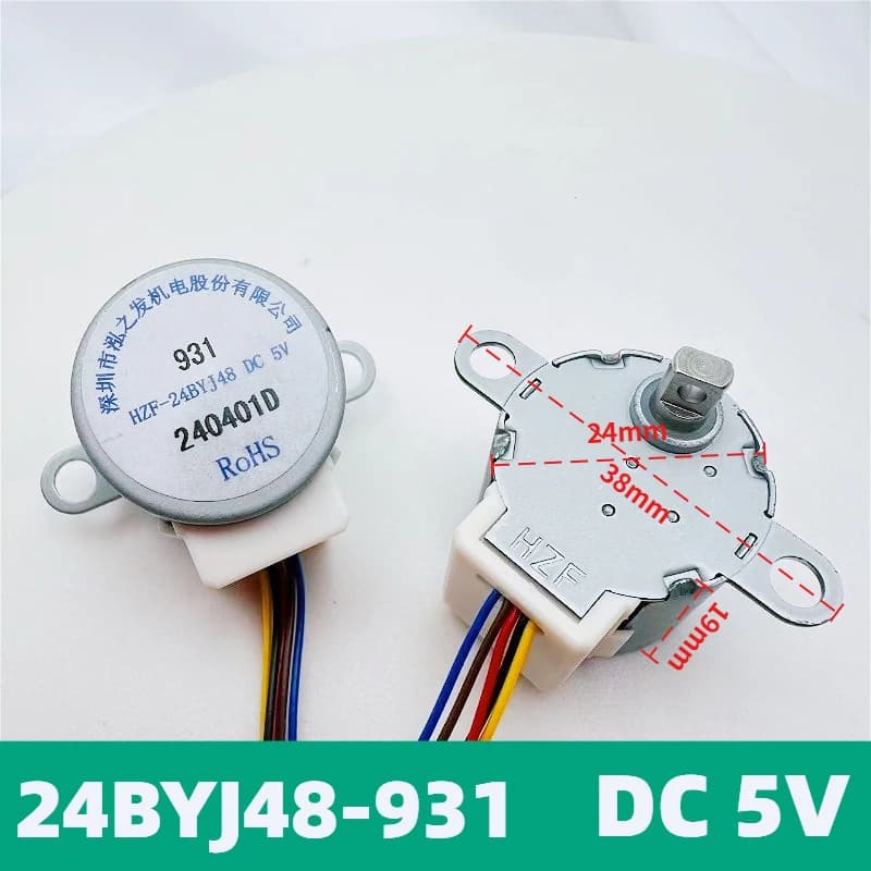 Stepper Motor 24BYJ48 5V Slow Speed High Torque for CCTV Camera Pan Tilt Head/PTZ, 4 Phase 5 Wire Camera replacement motor