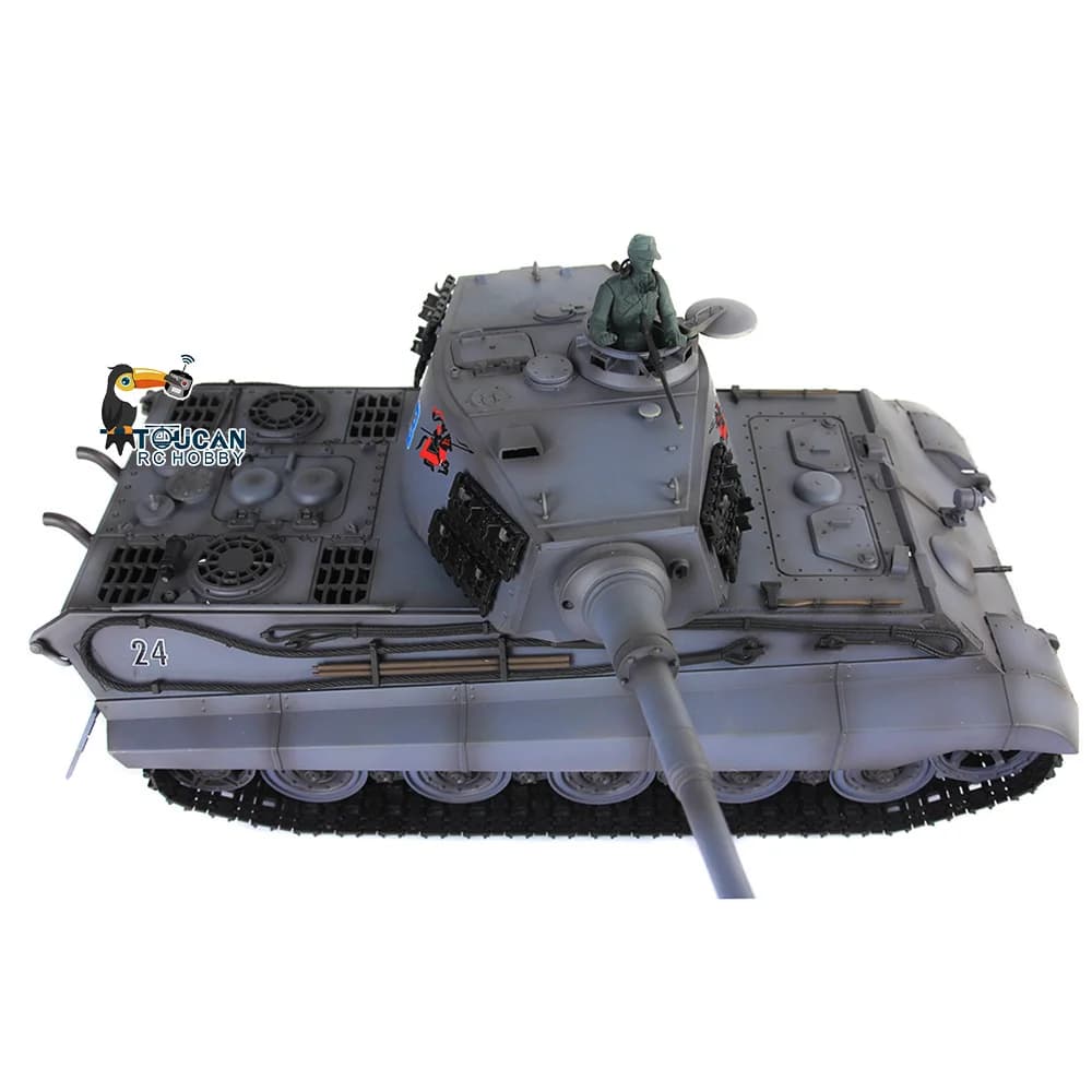 Carro Armato RC HENG LONG 1/16 7.0 Personalizzato King Tiger con Rinculo del Cannone, Ruote in Metallo 3888A, Auto Telecomandata Giocattolo per Ragazzi TH17543-SMT4