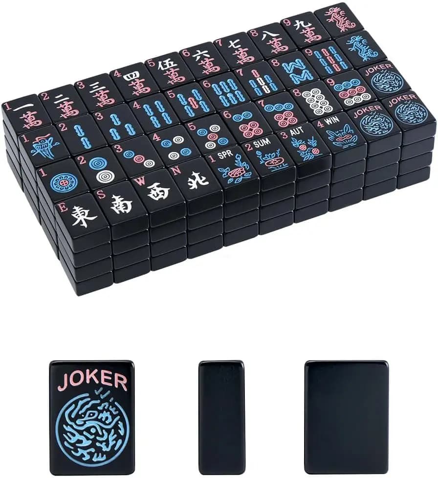 166 American Mahjong Tiles Set, 1.2" Standard Size, Black Color, Tiles Only