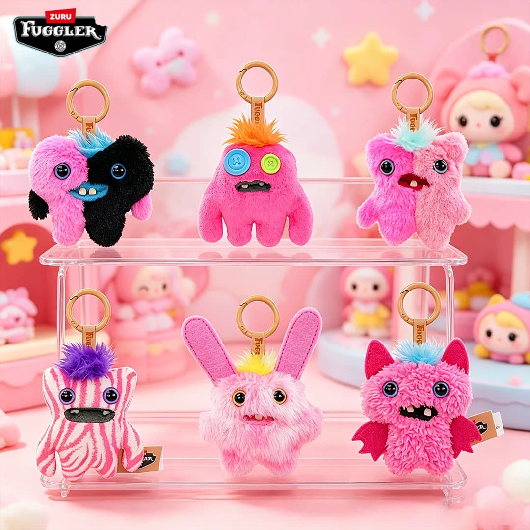 Fuggler Baby Pinkles Plush, Fun and Fruit Monster, Blind Box Keyring, Cute Pendant for Bag, Trendy Ornament, Children's Gift