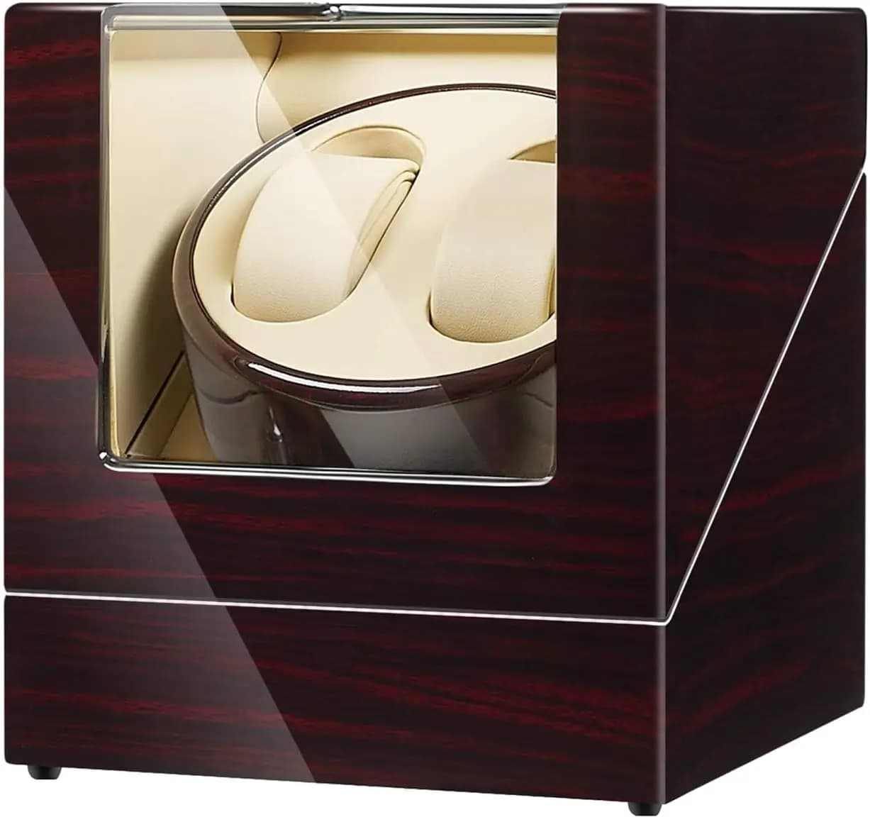 Scatola Avvolgitore Automatico per Orologi con Motore Giapponese Silenzioso, Lussuosa Custodia in Legno Marrone, Regalo per Uomini