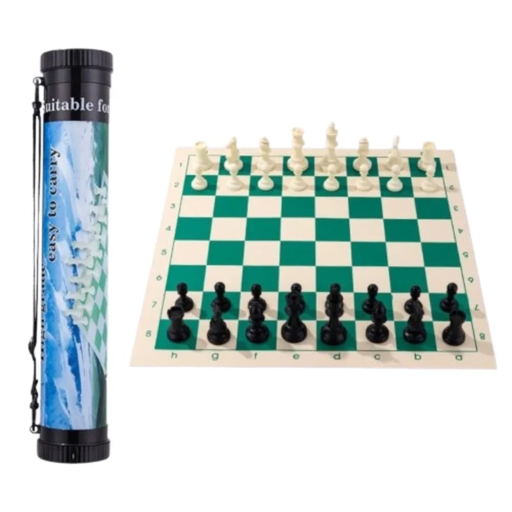Scacchiera Medievale 36/42/51cm, Set di Scacchi in Resina, Tavola Pieghevole, Scacchiera da Torneo, Tappetino Antiscivolo Arrotolabile