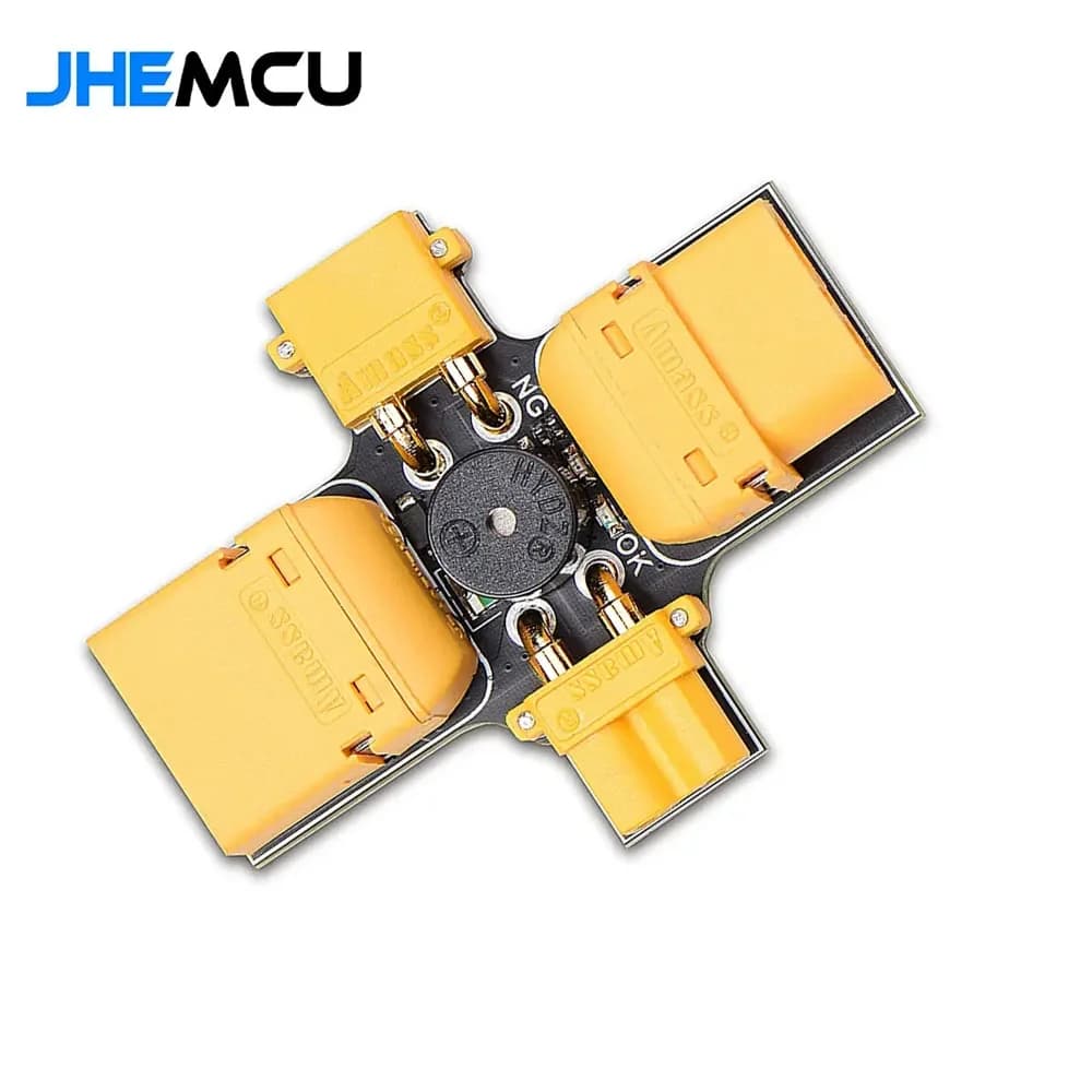 JHEMCU Tappo Fumo XT30-XT60 Protezione Corto Circuito Allarme Sonoro Incorporato 1-8S Lipo 30V 2.5A-3.5A per RC FPV Drone