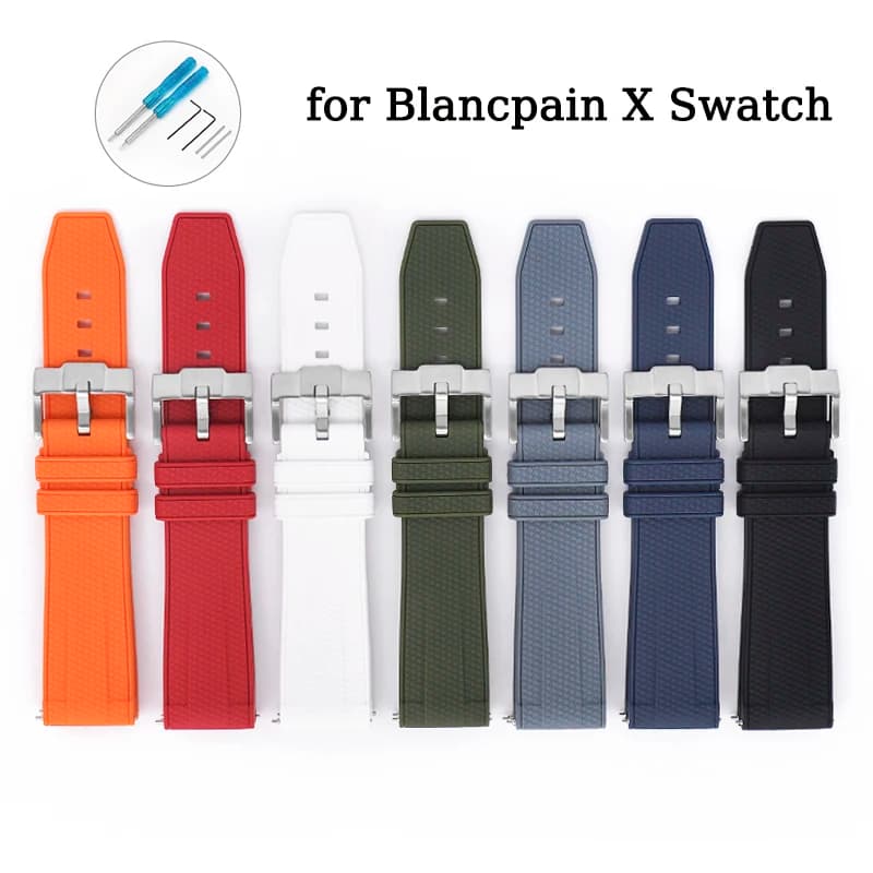 Cinturino in Silicone per Blancpain X Swatch 22mm fibbia in acciaio inossidabile cinturino sportivo in gomma impermeabile a sgancio rapido per uomo donna