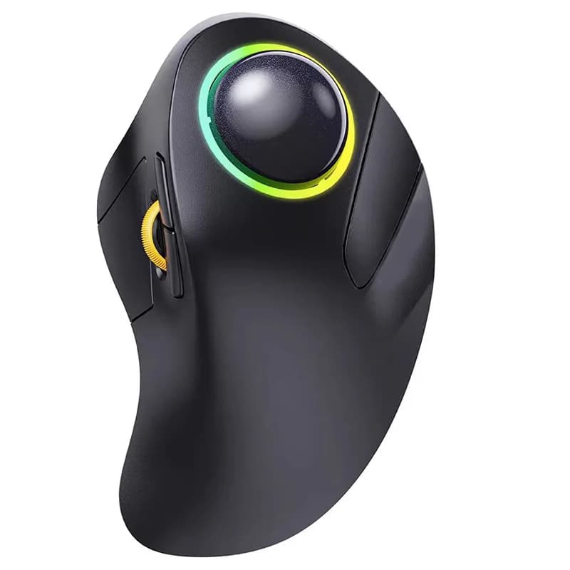 Ricarica trackball indice dito palla controllo ergonomia dual-mode bluetooth wireless silenzioso retroilluminazione disegno mouse da ufficio