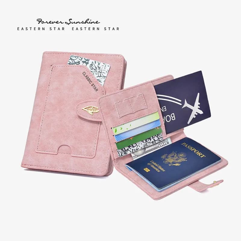 Borsa per carte multi-slot con blocco RFID Porta passaporto ID per donna Borsa da viaggio per trasporto Billeteras Carteras Bolsas Para Mujer