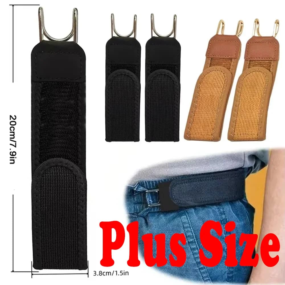 2 pezzi di cintura elastica regolabile di grandi dimensioni con gancio per cintura, fibbia in velcro, cintura per uomo, regalo, cintura casual con fibbia