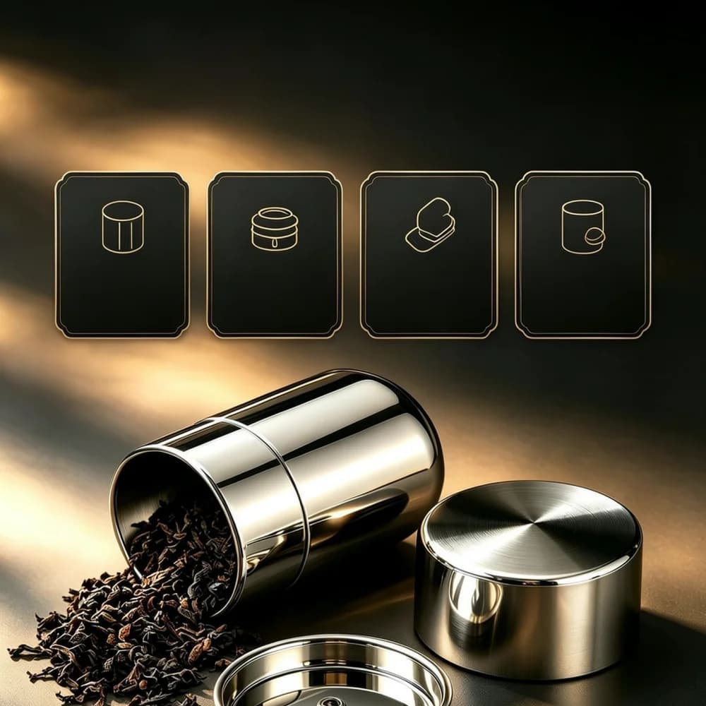 Food Grade 304 Stainless Steel Tea Jar Sealed Metal Tin Moisture Proof Organizer For Coffee Beans Travel Camping Gear