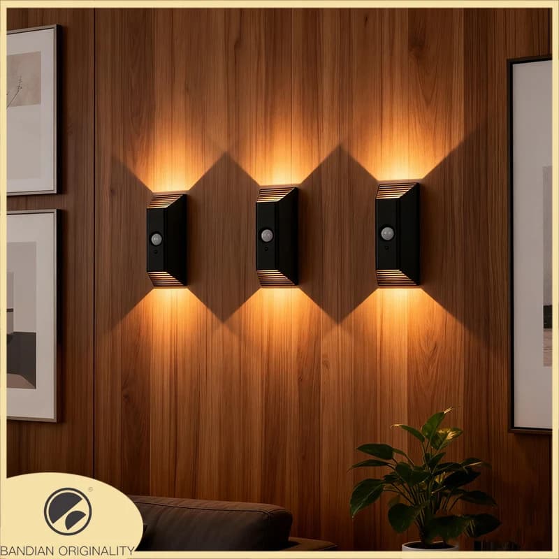 Lampada Notturna LED Effetto Tramonto, Lampada da Parete Wireless con Sensore di Movimento, Ricaricabile Magnetica per Scale, Armadi, Corridoi e Decorazione Stanze
