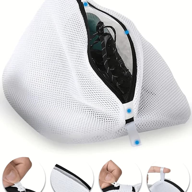 1 sacchetto anti-deformazione per lavare le scarpe - Sacchetto in rete per bucato per uso domestico e lavatrice - Protegge le scarpe dai graffi