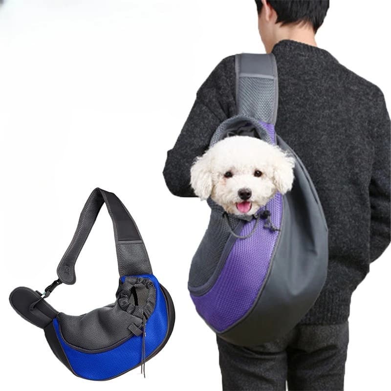 Breathable Mesh Oxford Pet Sling Carrier, Portable Travel Crossbody Bag, Lightweight Shoulder Tote for Dogs & Cats