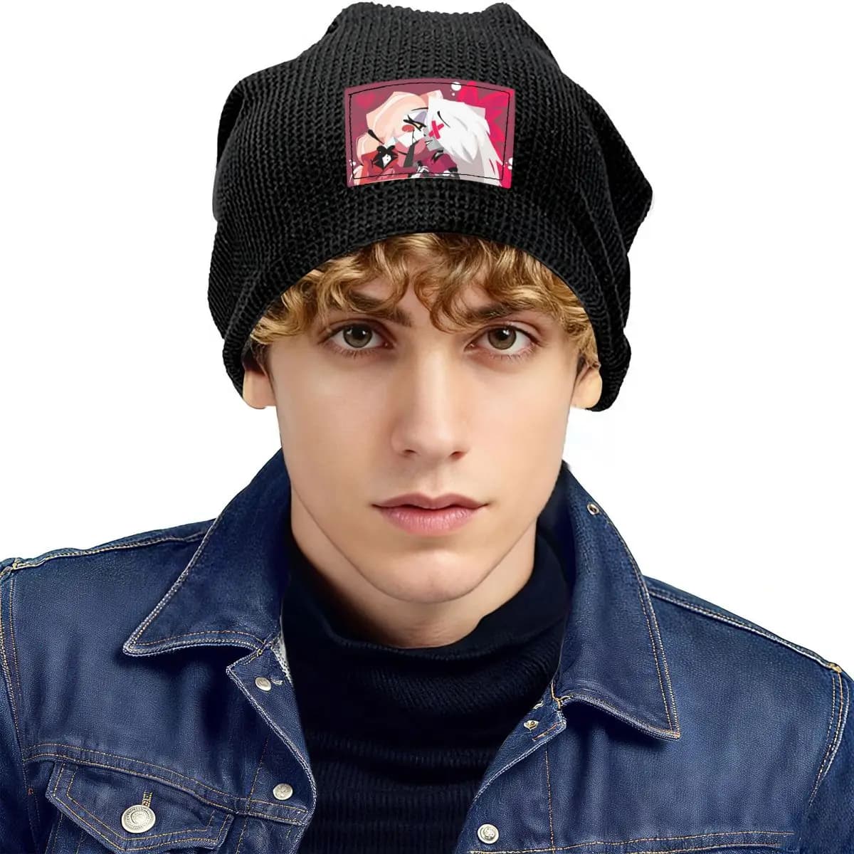 Charlie And Vaggie Valentines Hazbin Hotels Warm Fleece-Lined Cap Hip Hop Bonnet Hat Autumn Winter Outdoor Beanies Hats